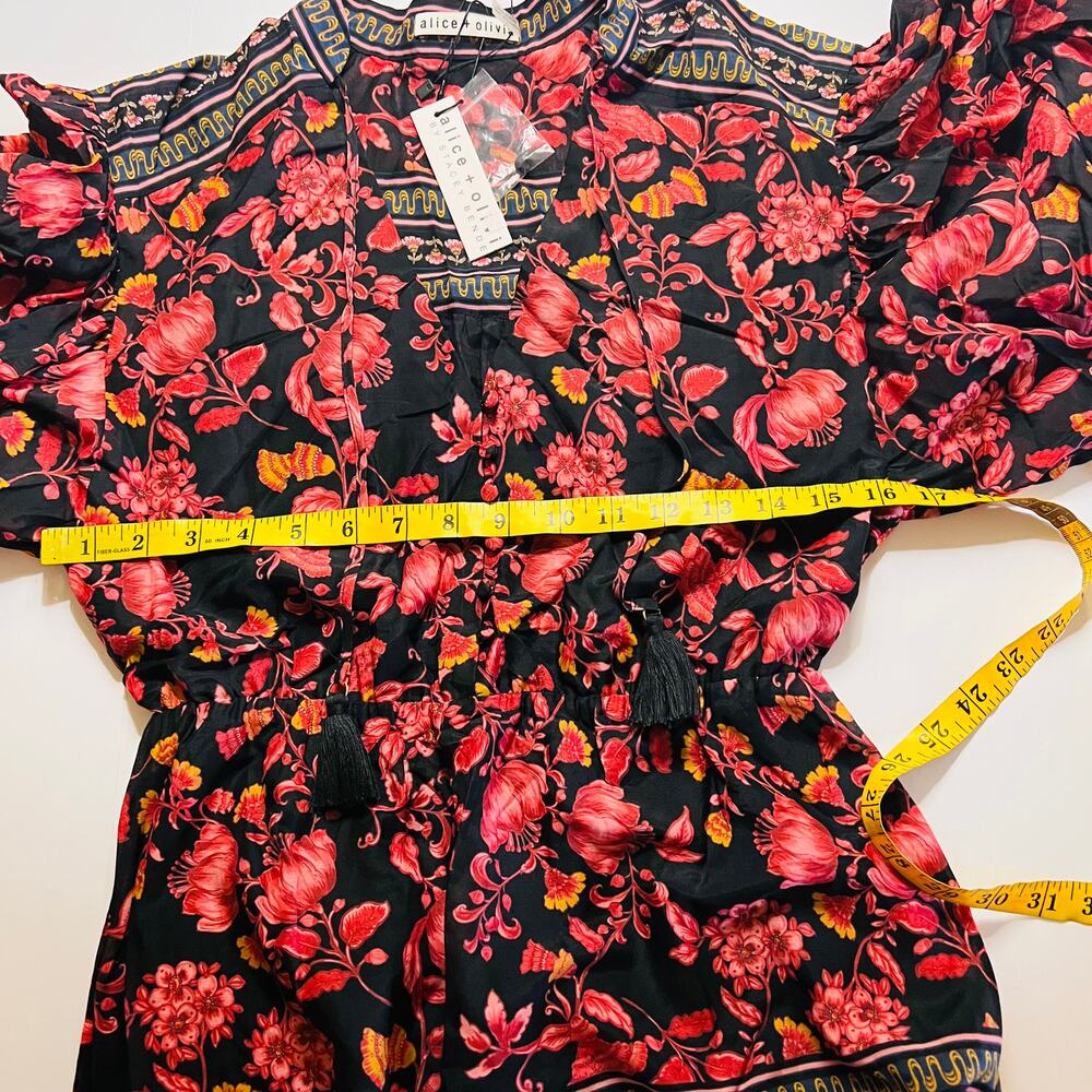 Alice + Olivia Dress Sedona Mandarin Silk Blend Multicolored Size 2 NWT - Picture 11 of 13